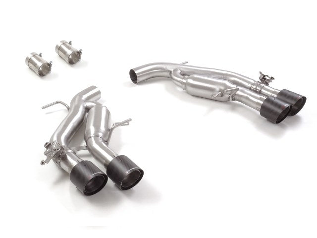 Audi RS6 C8 - Ragazzon RVS middenpijp + RVS achterdemper  2 x 100mm Carbon